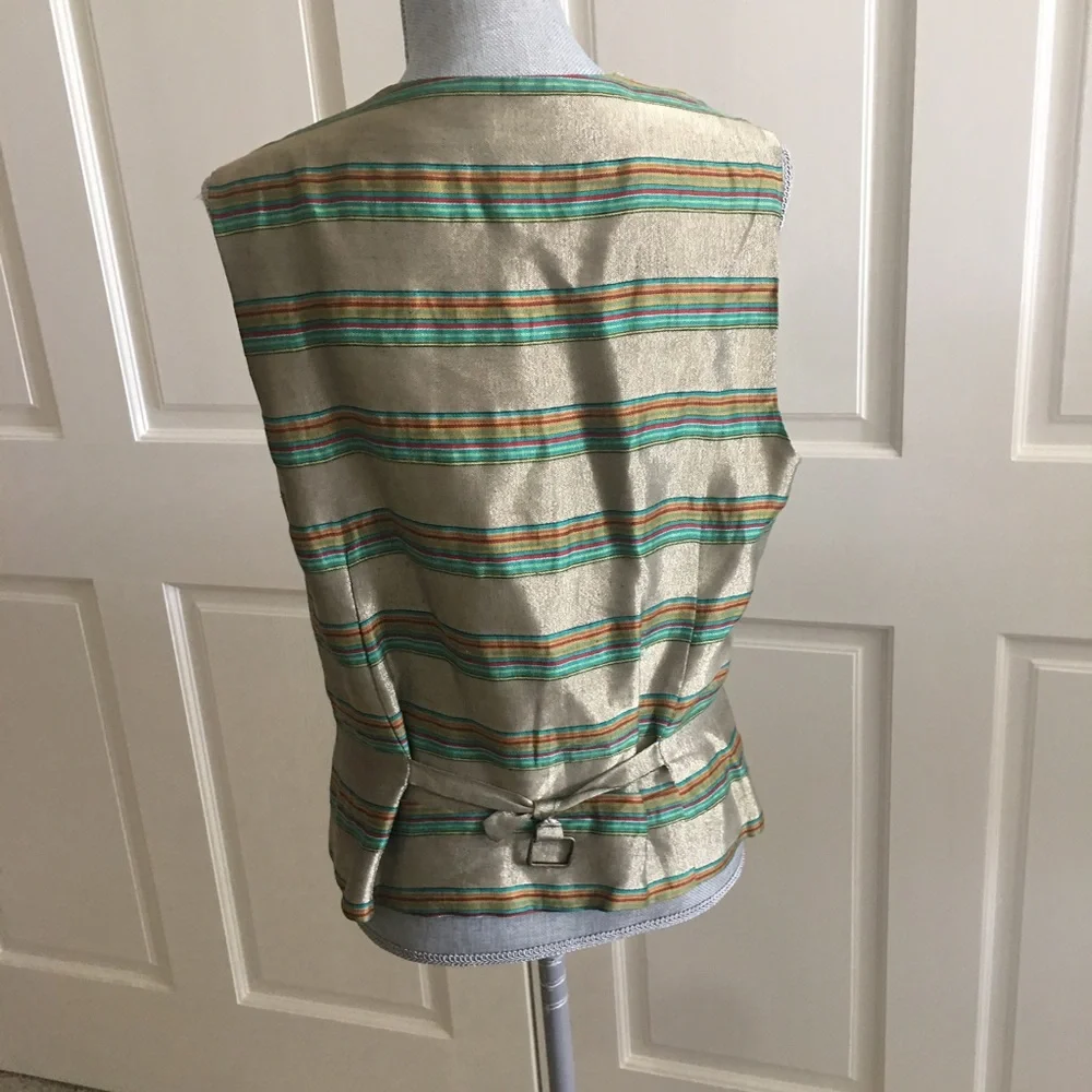 Vintage Neiman Marcus x Randolph Duke Metallic Striped Vest | Size M - Picture 4 of 5